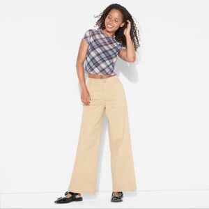 🌸NWT WILD FABLE TAN WIDE LEG PREPPY CHINO PANTS SIZE XL🌸